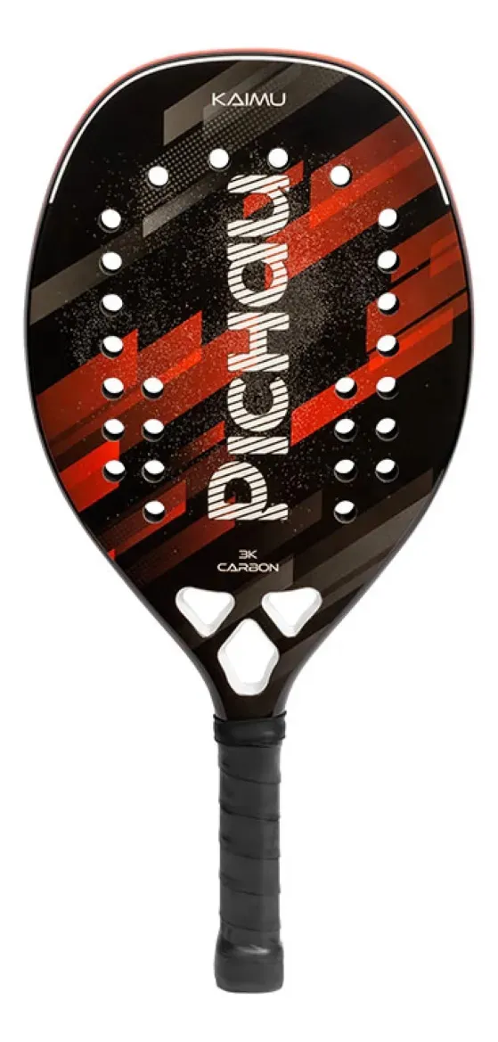 Raquete Pichau Kaimu 3K preta de beach tennis