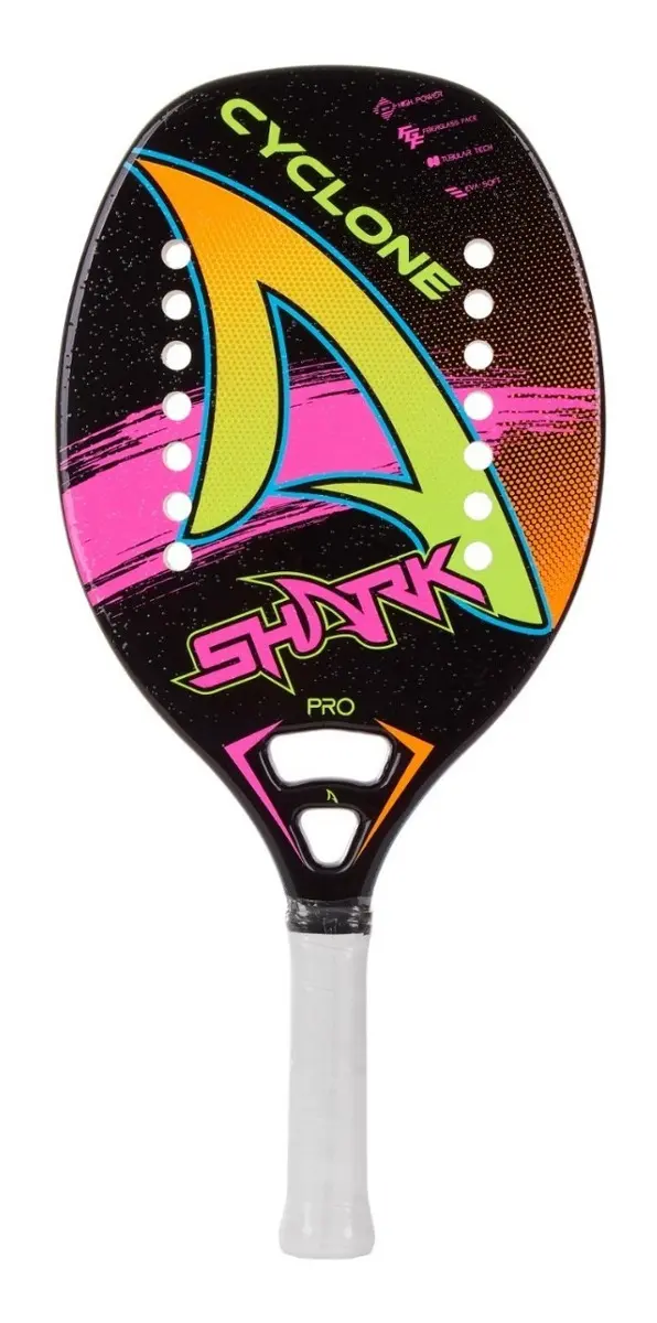 Raquete Shark Cyclone preta de beach tennis