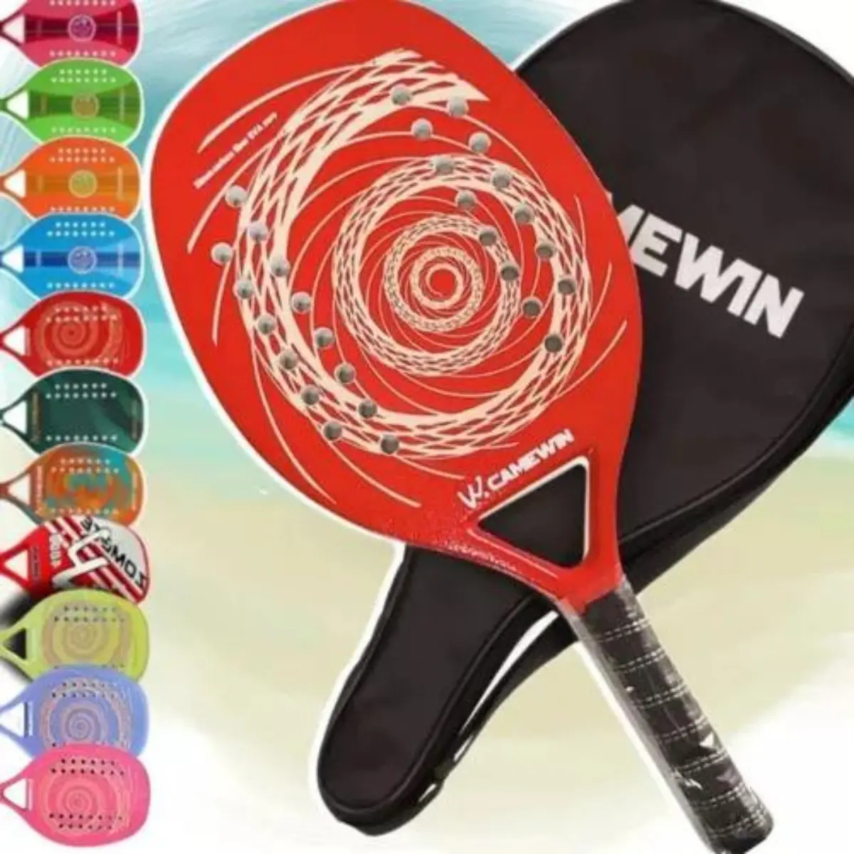 Raquete Camewin vermelha de beach tennis